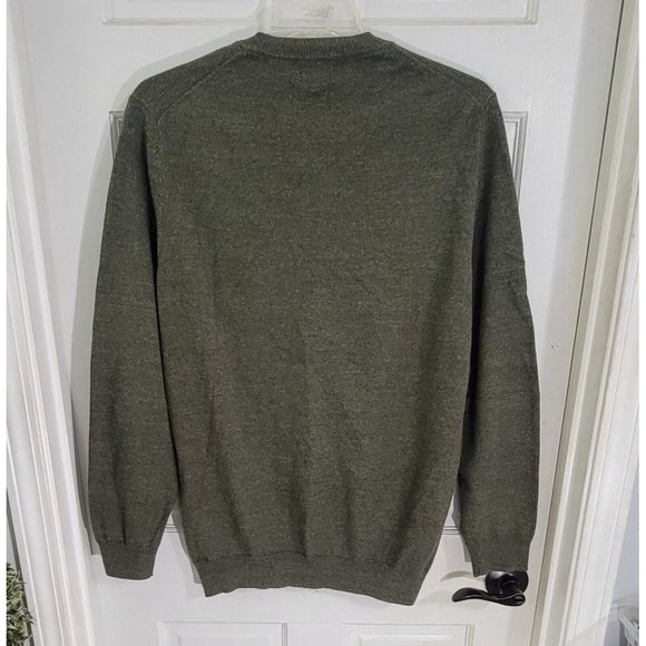 Superdry Mens Green V Neck Pullover Sweater Long‎ Sleeve Embroidered Size 2XL - Picture 4 of 8